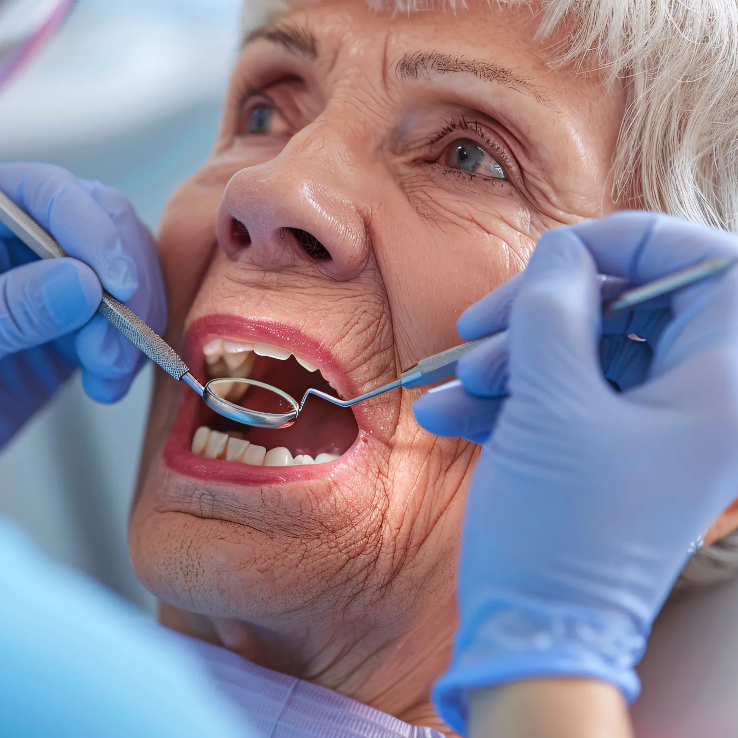 Dr. Hays performing an oral cancer screening